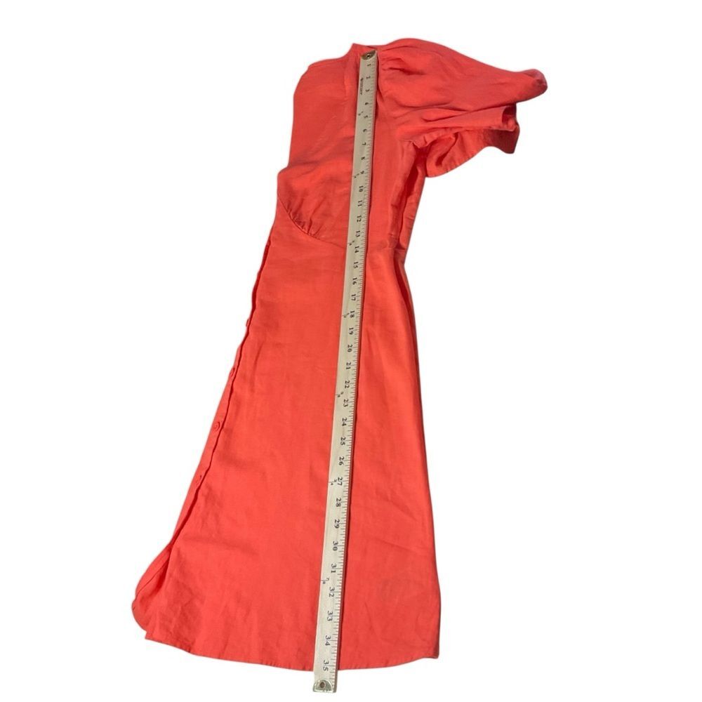 NWT Gap Linen-Blend Mini Dress Size L Blood Orange Lightweight Summer Dress - Picture 10 of 13